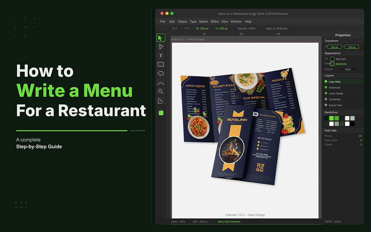 how to write a menu for a restaurant