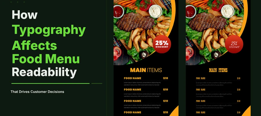how typography affects food menu readability