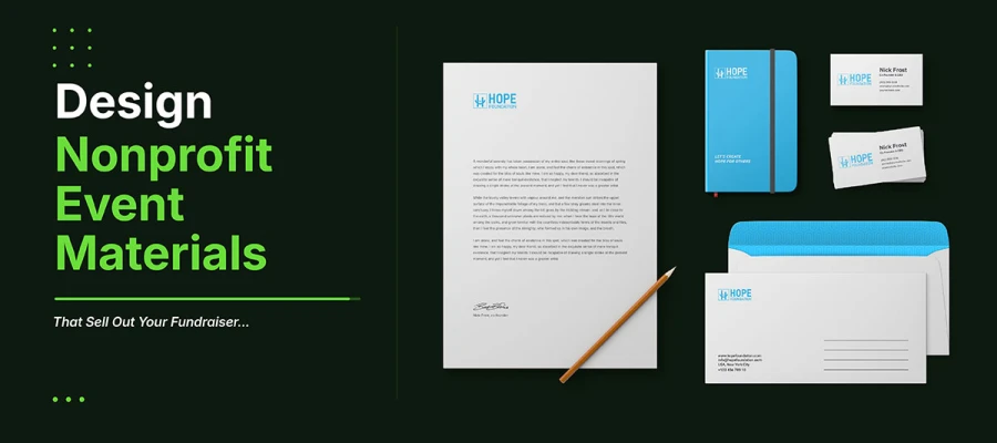 how to design nonprofit event materials