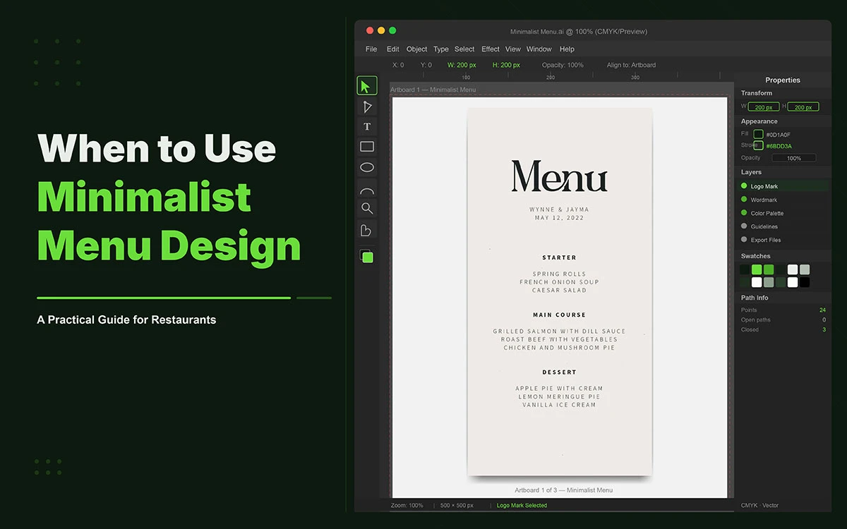 when to use minimalist menu design