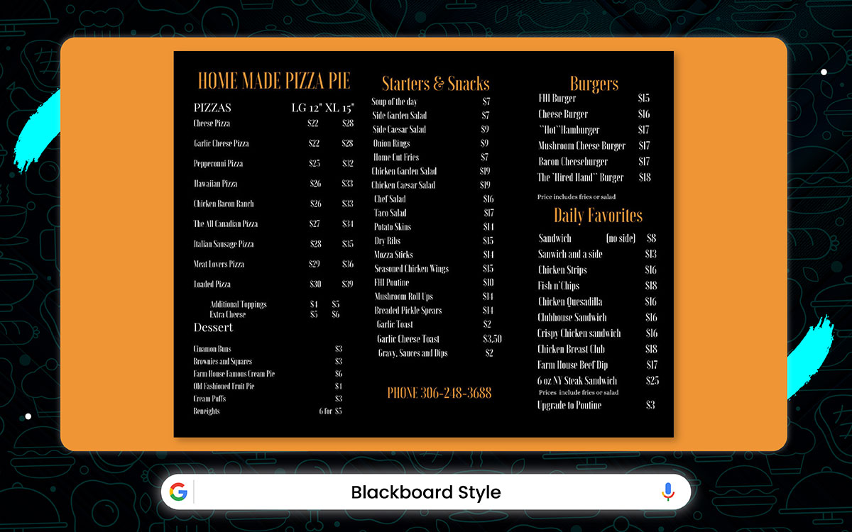 best restaurant menu design idea