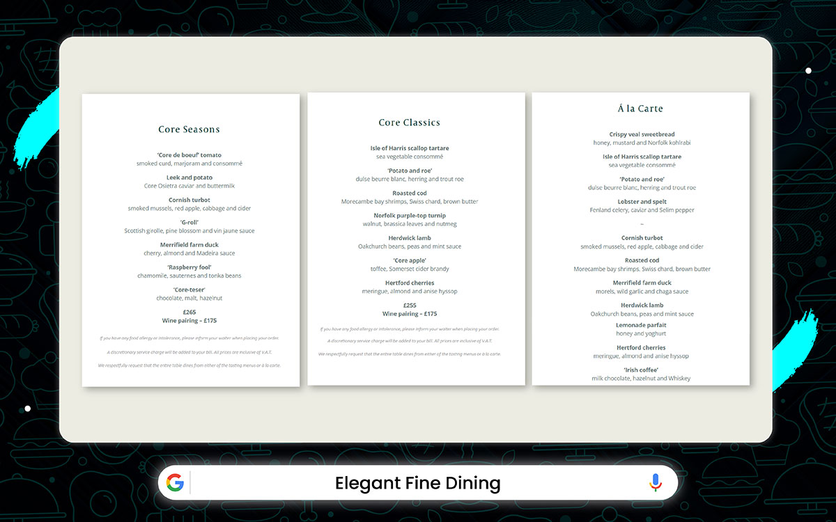 top restaurant menu design idea