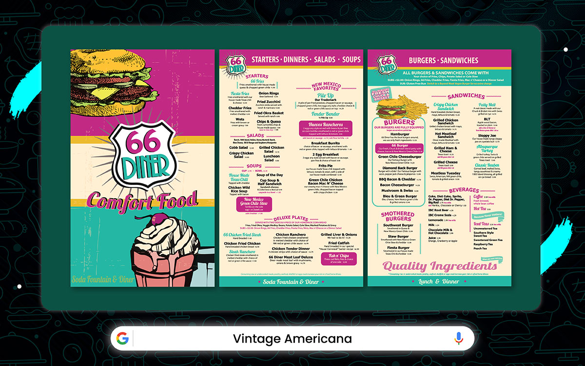 restaurant menu design idea