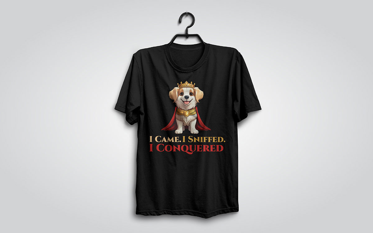 bold typography dog t-shirt design idea