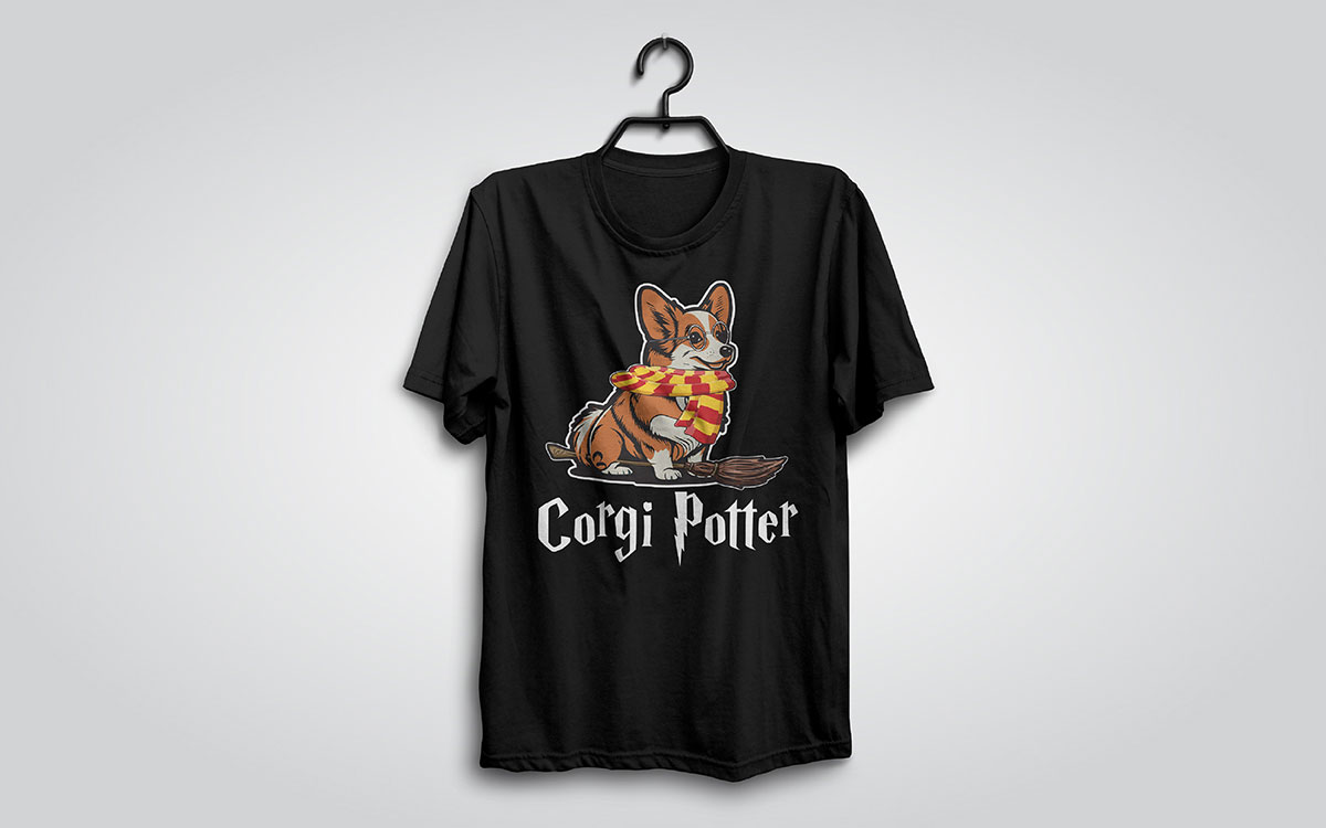 comic style dog t-shirt design