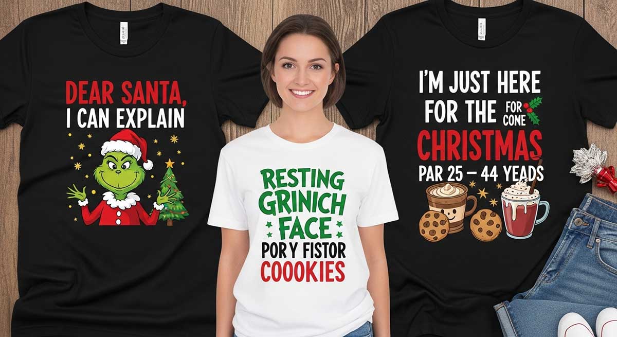 Christmas T-shirt inspiration for a print-on-demand business