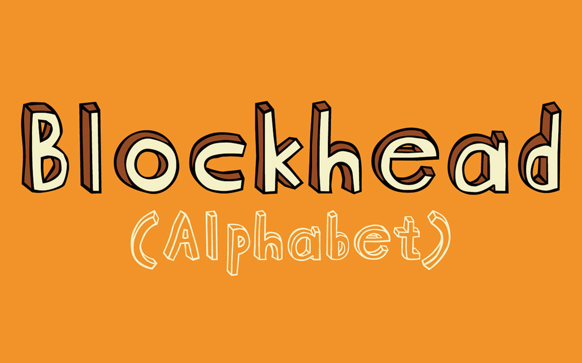 blockhead typeface construction font