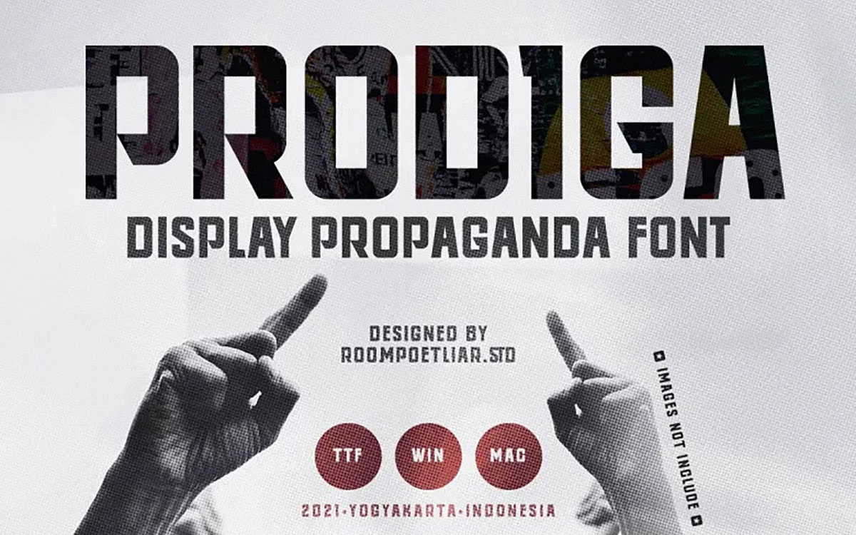 prodiga display construction font