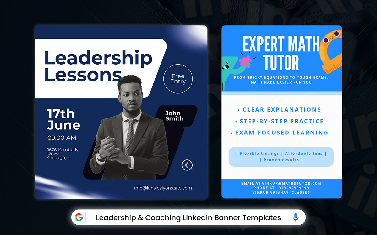 leadership and coaching LinkedIn banner template