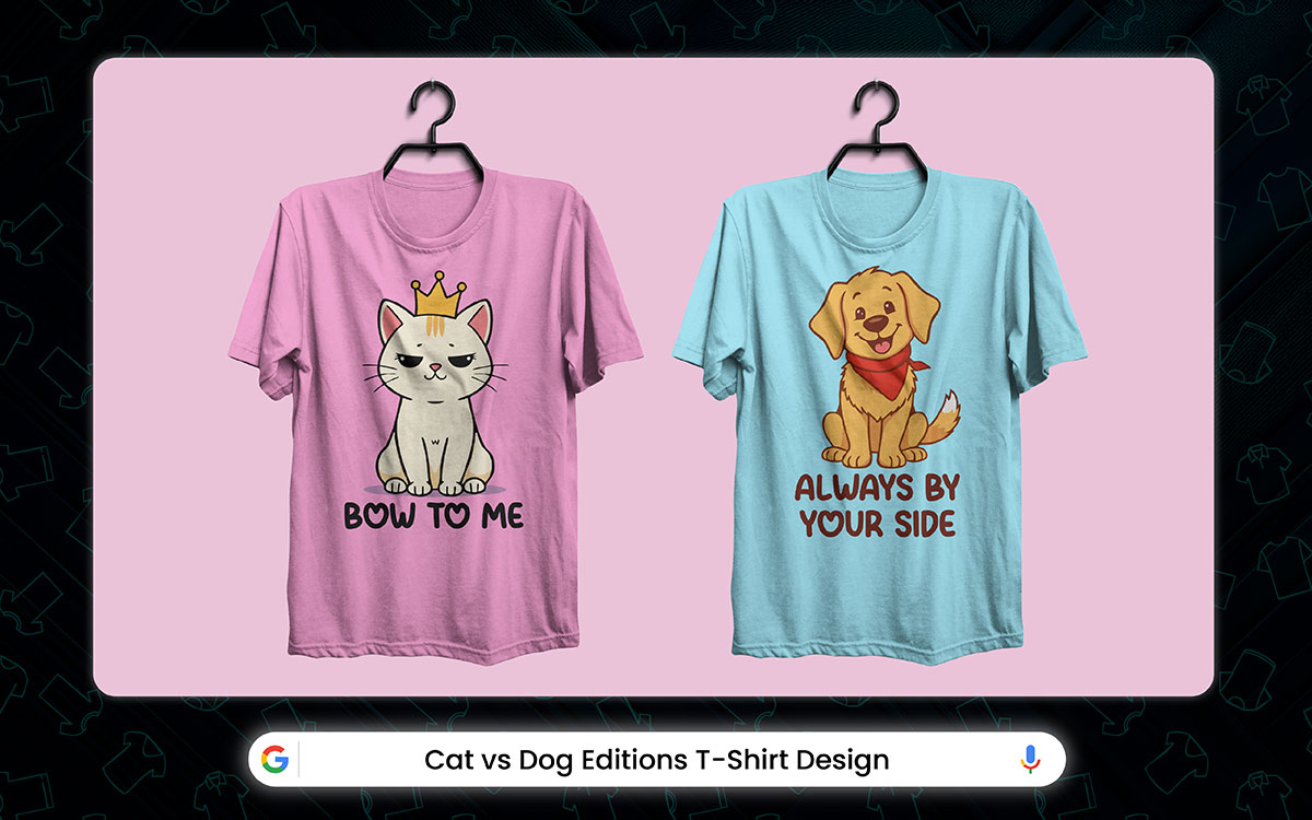 cat and dog pet t-shirt design