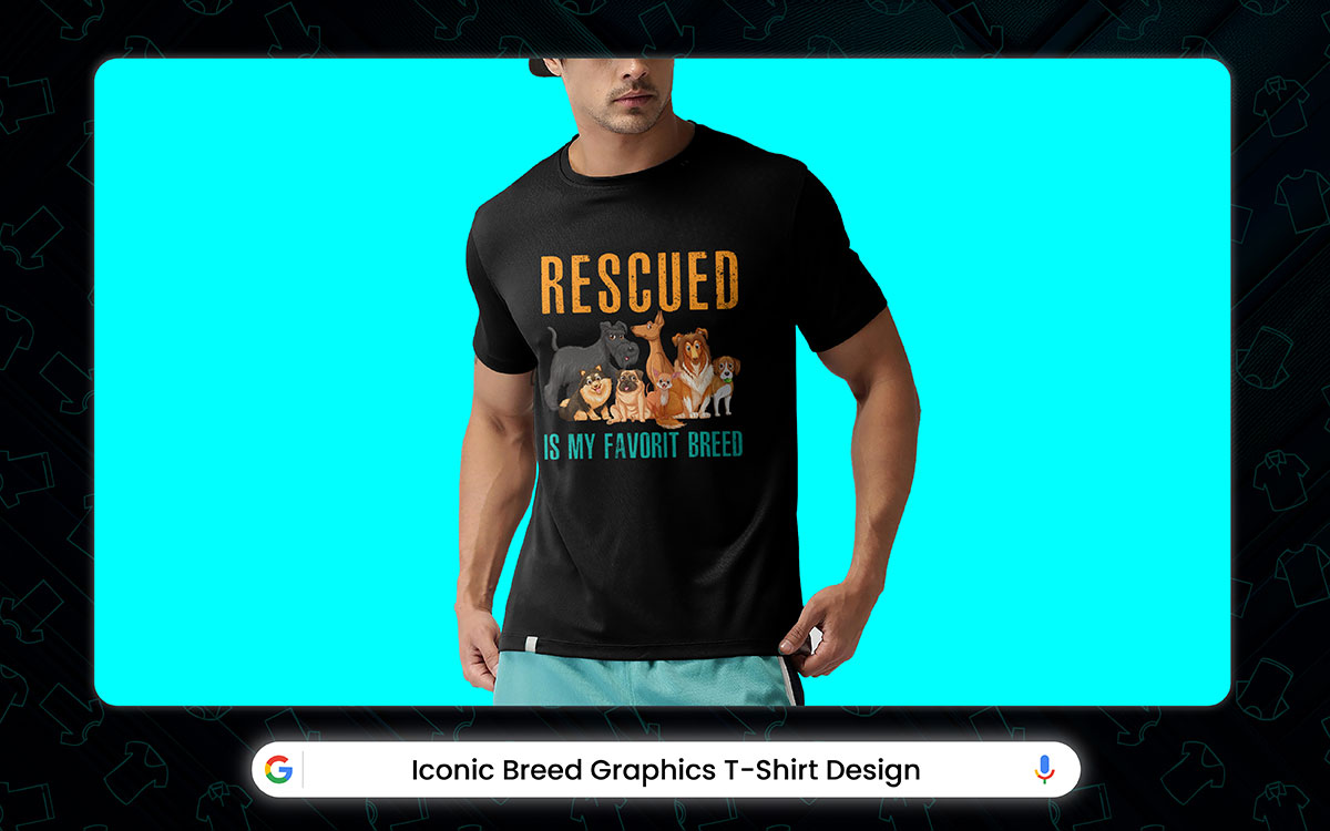 iconic breed graphics pet t-shirt design
