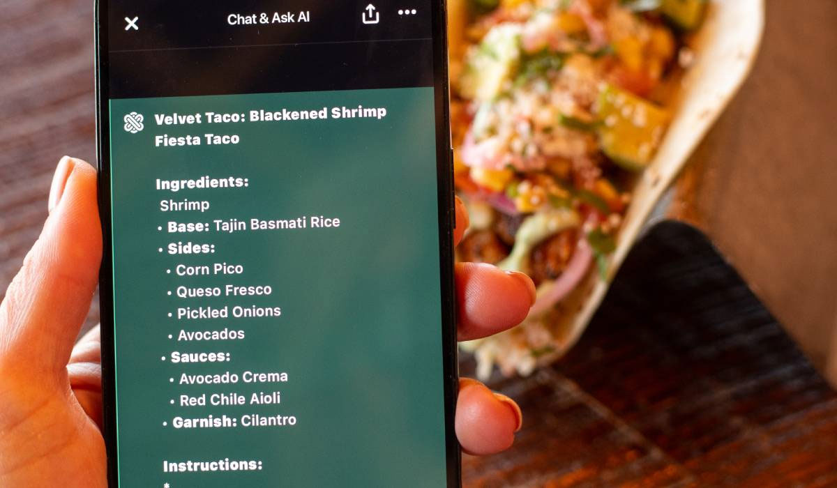 digital AI menu design idea