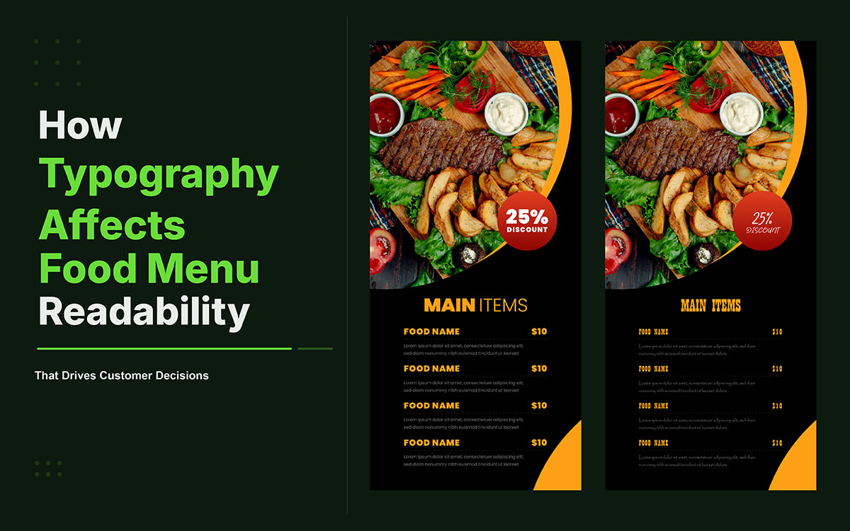 how typography affects food menu readability