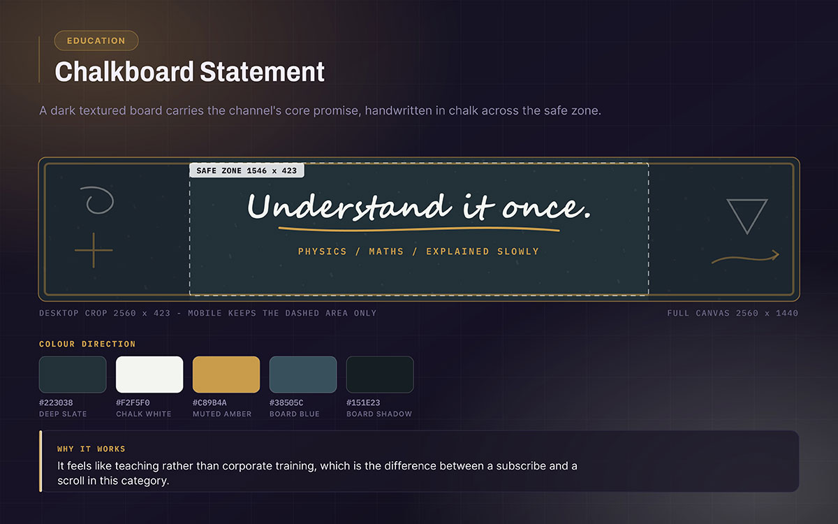 youtube banner layout with text and branding elements