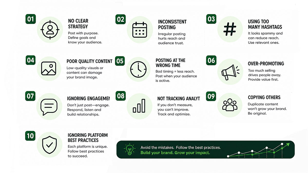 common social media mistakes