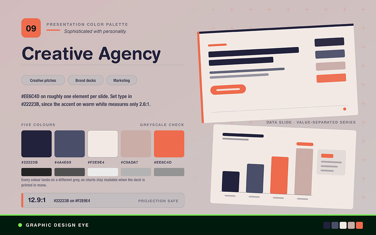 creative agency color palette for presentation design