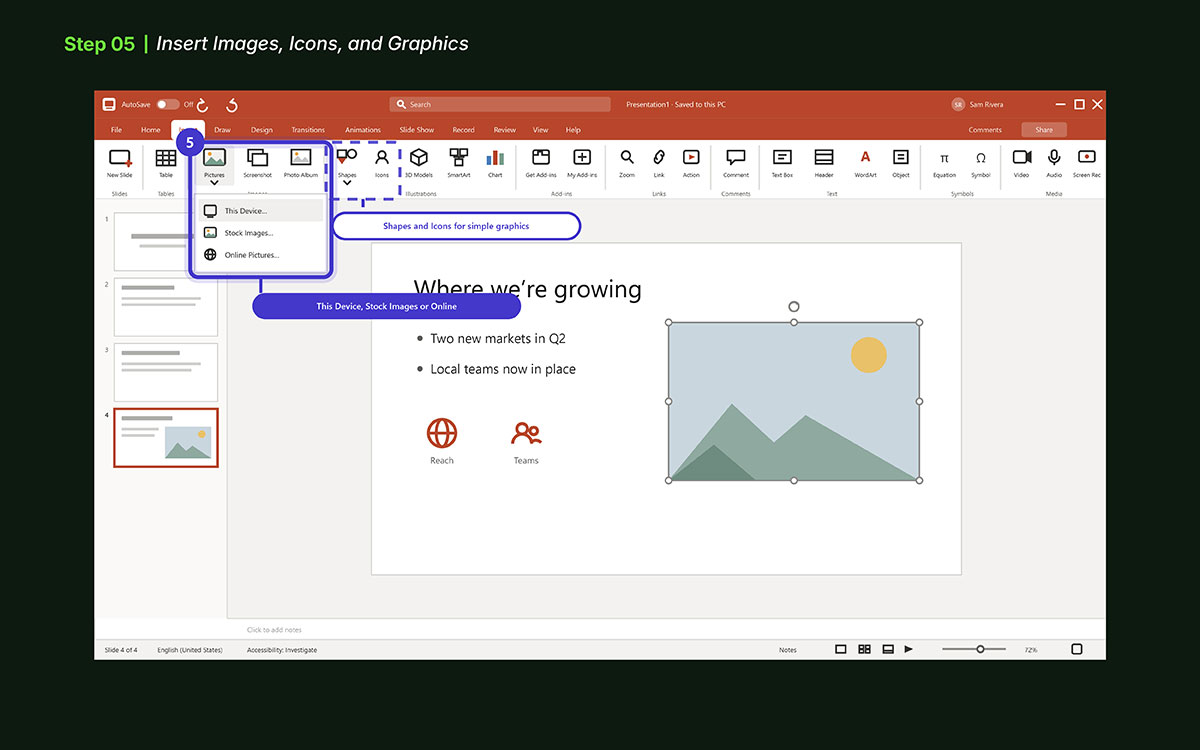 editing slides in Microsoft PowerPoint for a professional presentation
