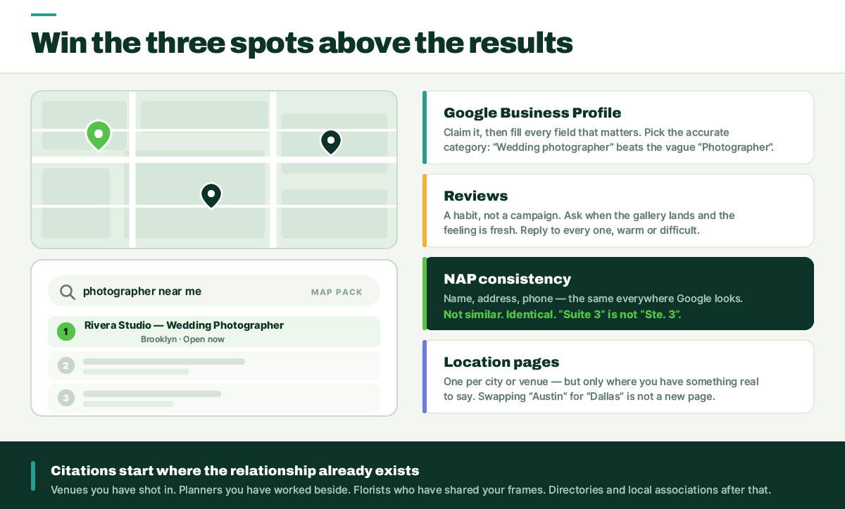 Local SEO strategies for photography websites