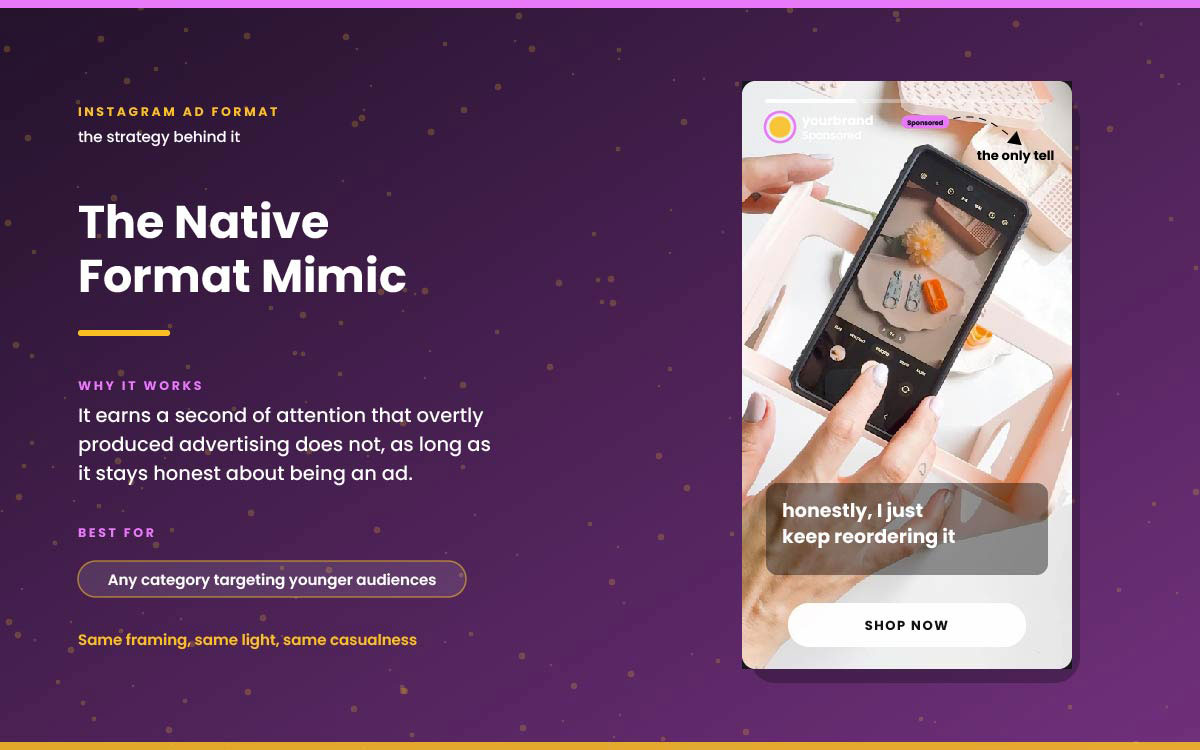 Instagram advertising campaign example with consistent branding