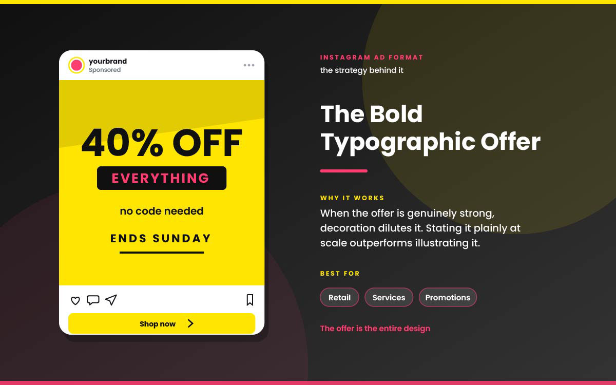 Instagram ad creative example with compelling visual design