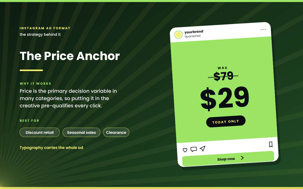 Instagram product ad example with product showcase