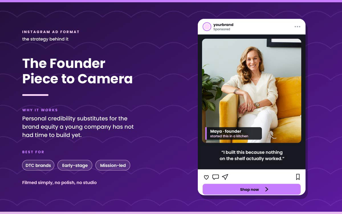 Instagram fashion ads example with stylish product design