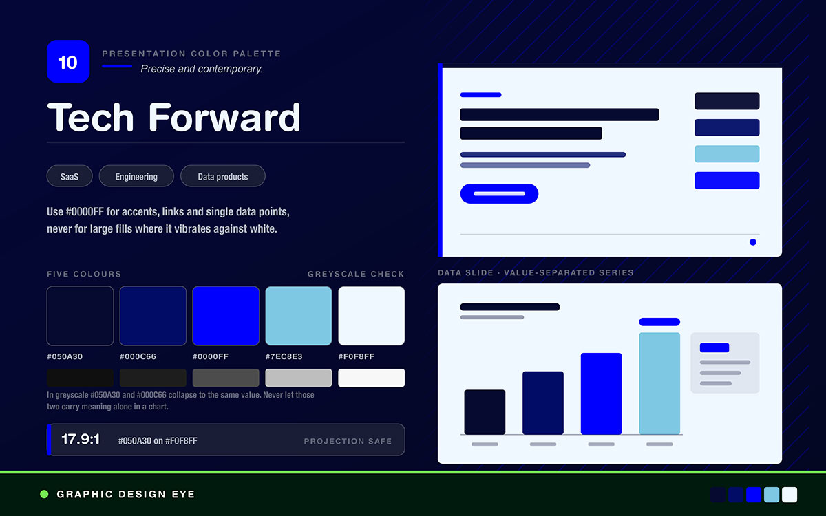 tech forward color palette for modern presentations
