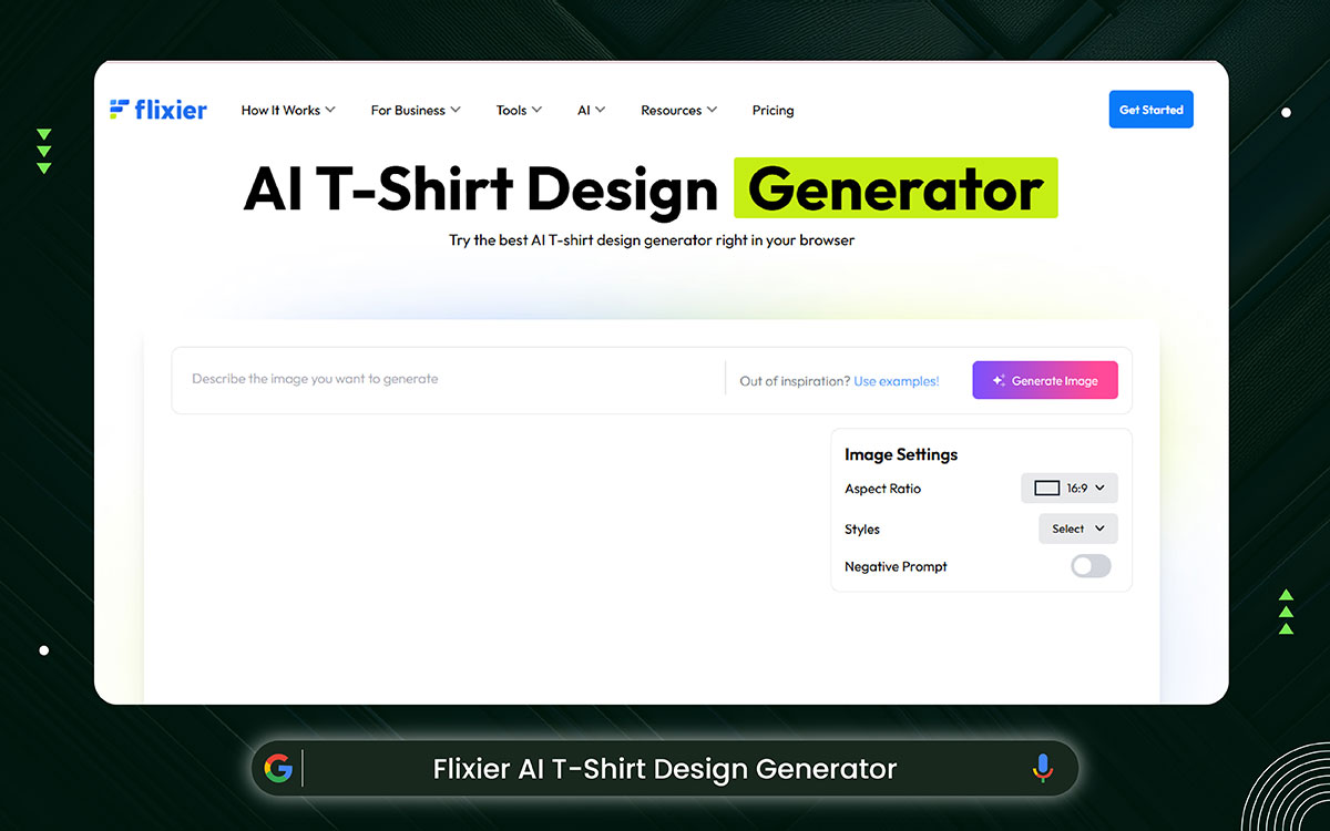Flixier AI t-shirt design generator