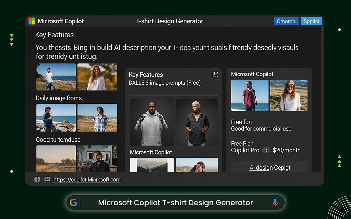 Microsoft Copilot AI t-shirt design generator