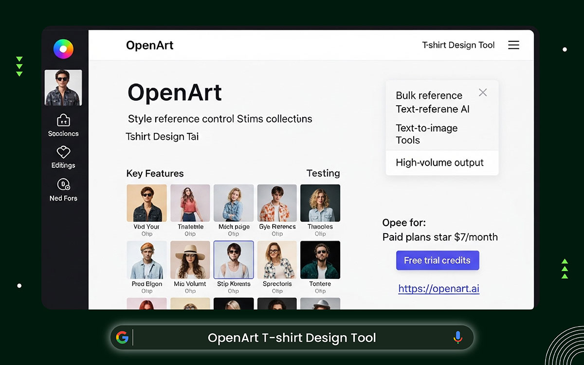 OpenArt AI t-shirt design tool
