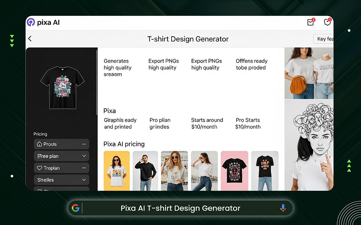 Pixa AI t-shirt design generator