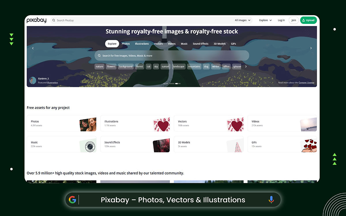photos, vectors & illustrations in one place