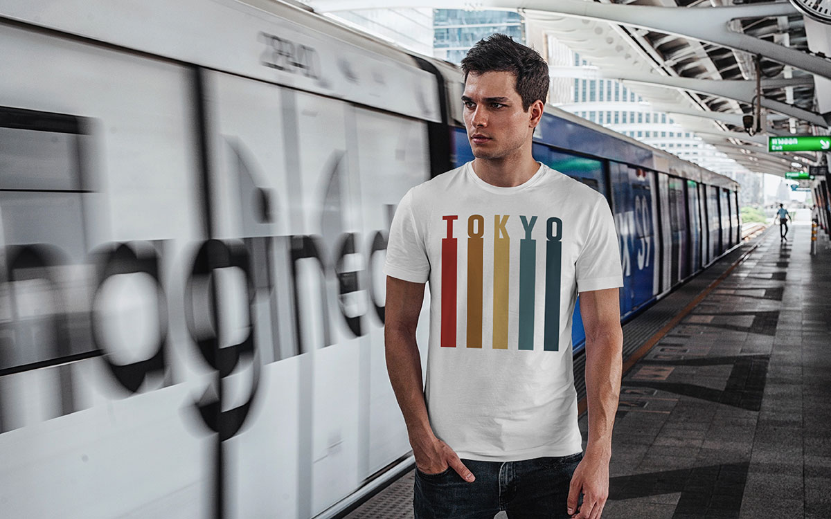 minimalist color-blocking t-shirt design idea