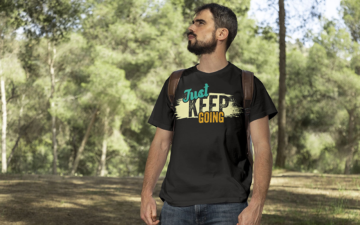 minimalist typography overlay t-shirt design idea