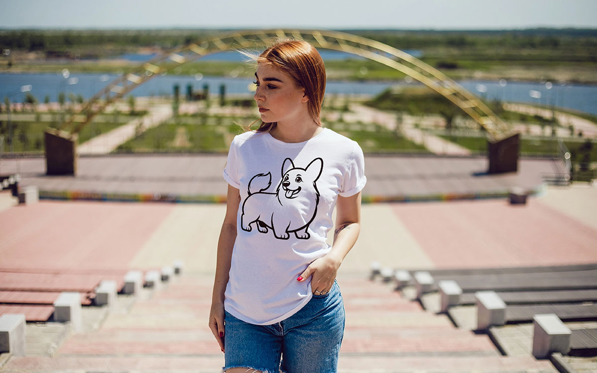 outline illustration minimalist t-shirt design idea