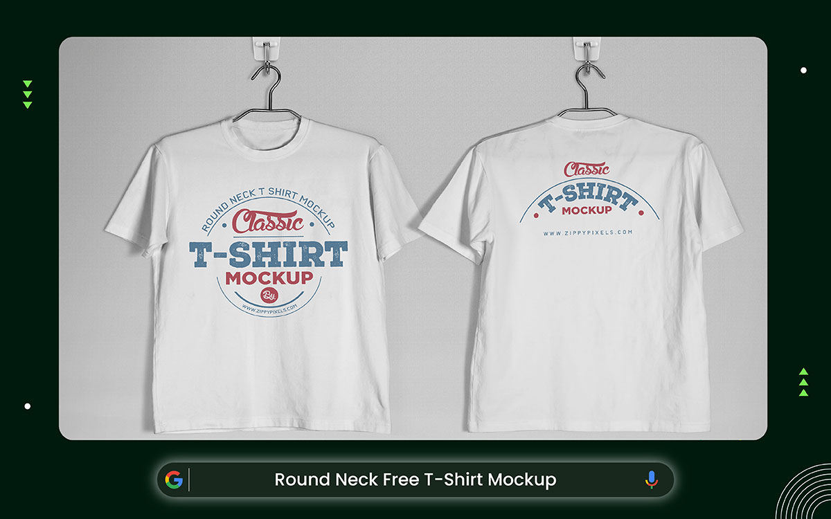 round neck free t-shirt mockup