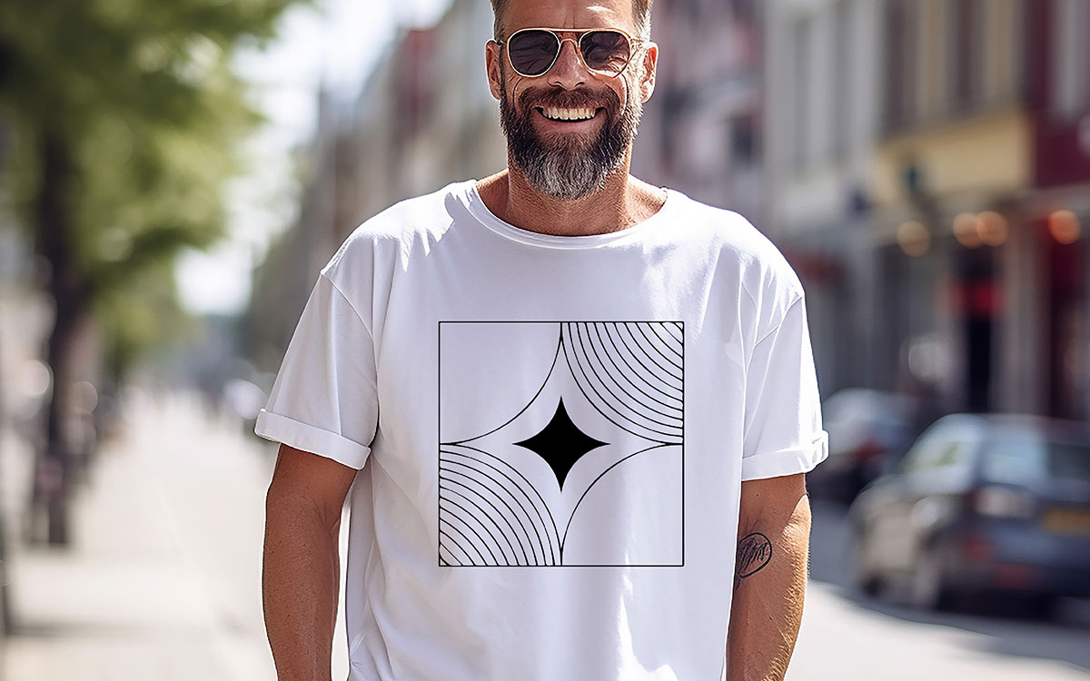 simple abstract line t-shirt design idea