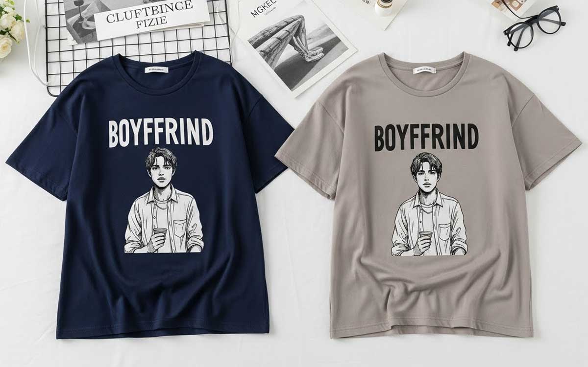 boyfriend t-shirt design for printing for your business