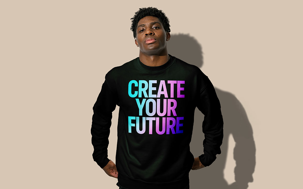 creative gradient typography t-shirt design idea for your inspiration