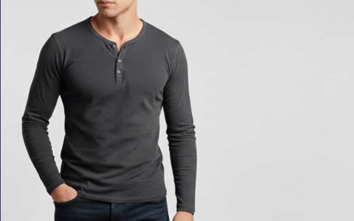 henley collar t-shirt design for printing for your business