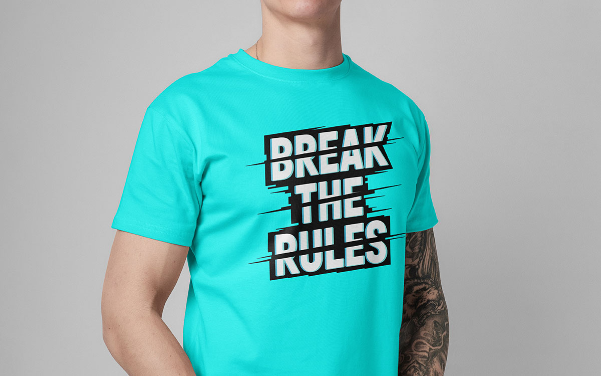 creative split & cut-out typography t-shirt design idea for your inspiration