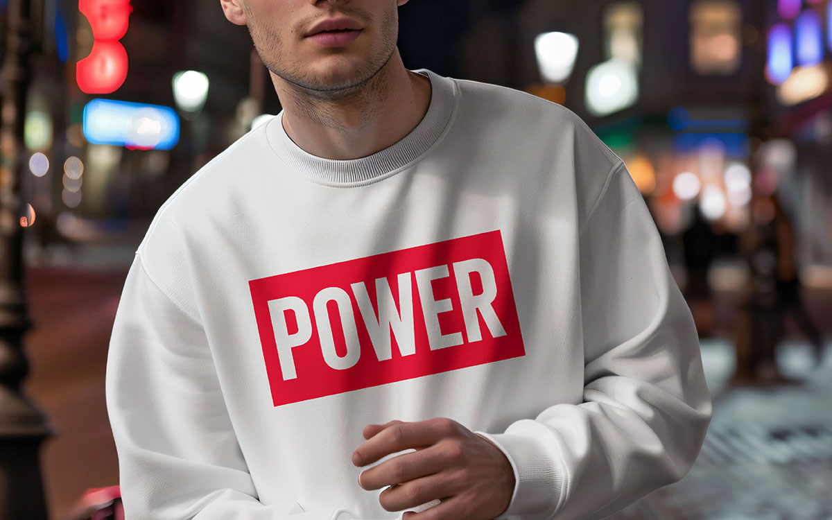 modern typography with negative space t-shirt design idea for your business