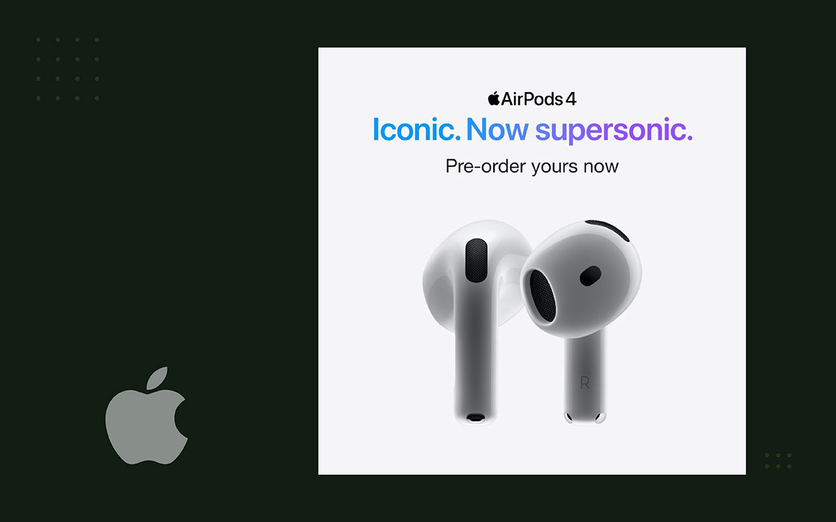 Apple's social media branding example with clean, minimalist visuals and product-focused content