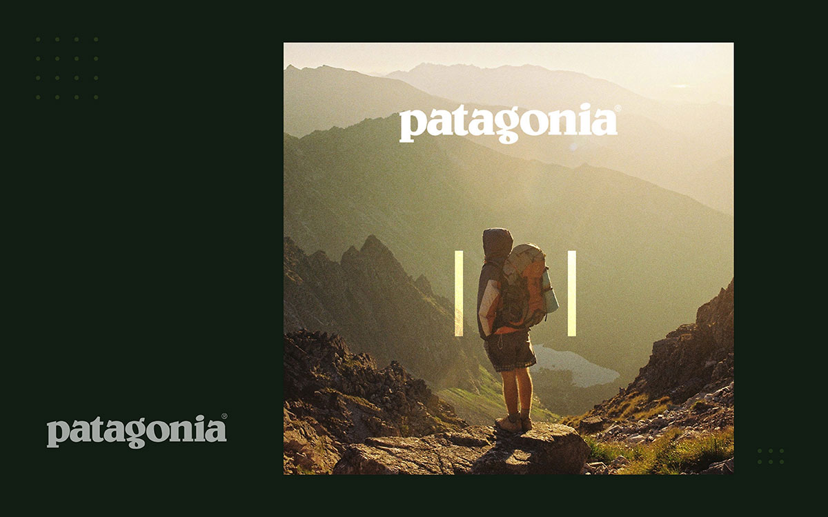 Patagonia's social media branding example promotes sustainability, environmental advocacy, and outdoor lifestyle