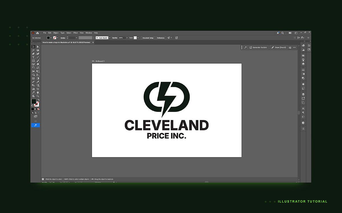 Converting a hand-drawn logo sketch into a vector logo in Adobe Illustrator