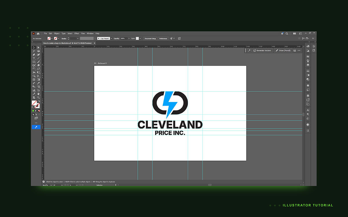 Selecting and customizing typography for a professional logo in Illustrator