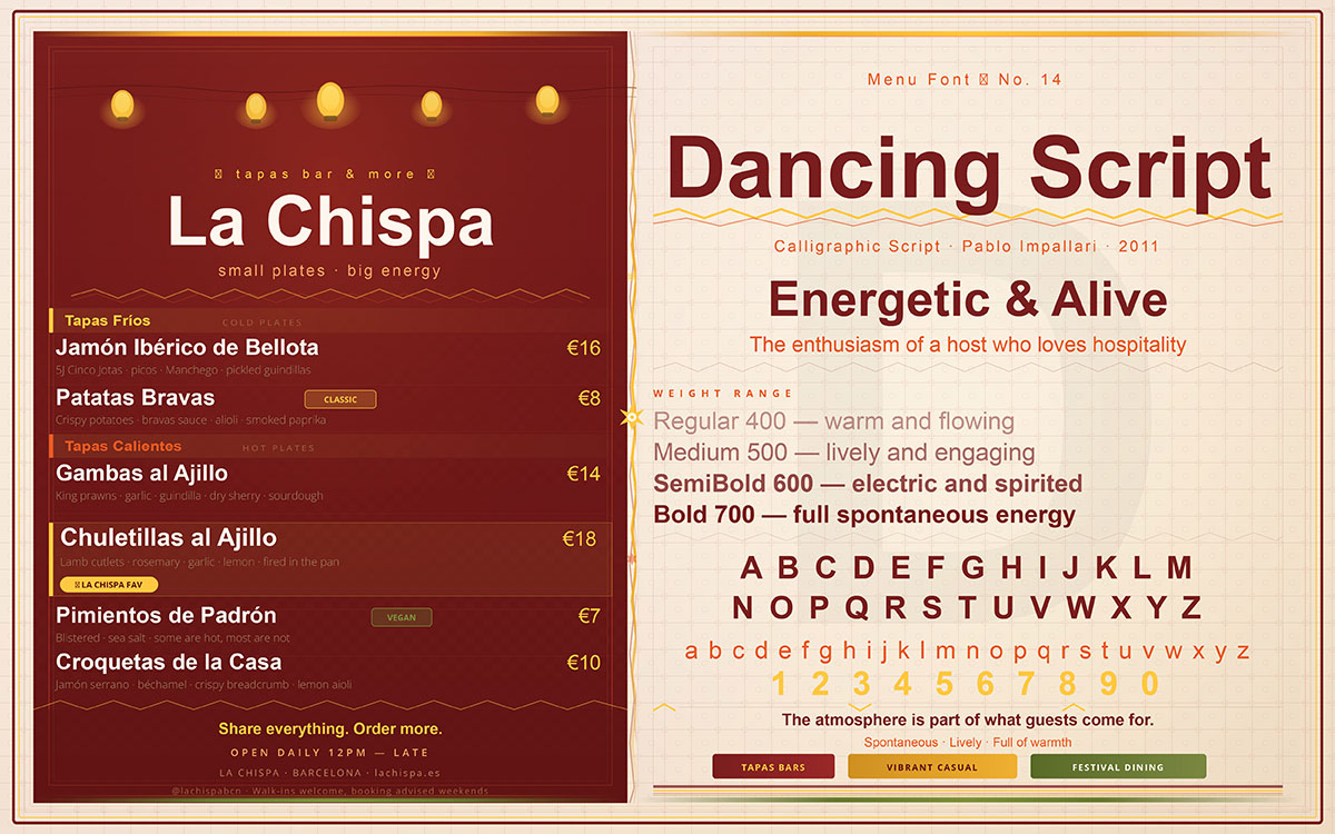 luxury restaurant fonts