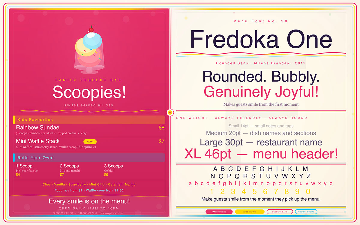 menu presentation design