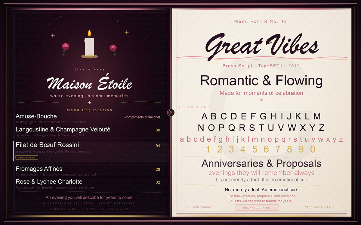 professional menu design