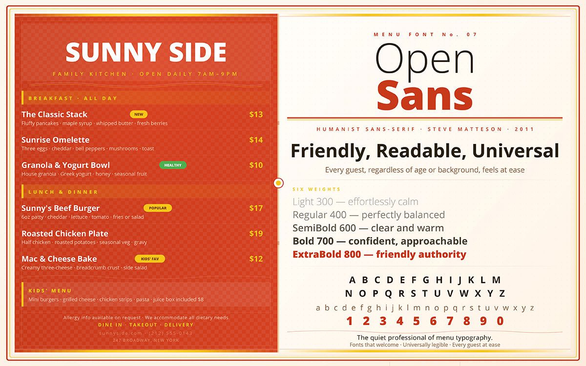 restaurant branding fonts